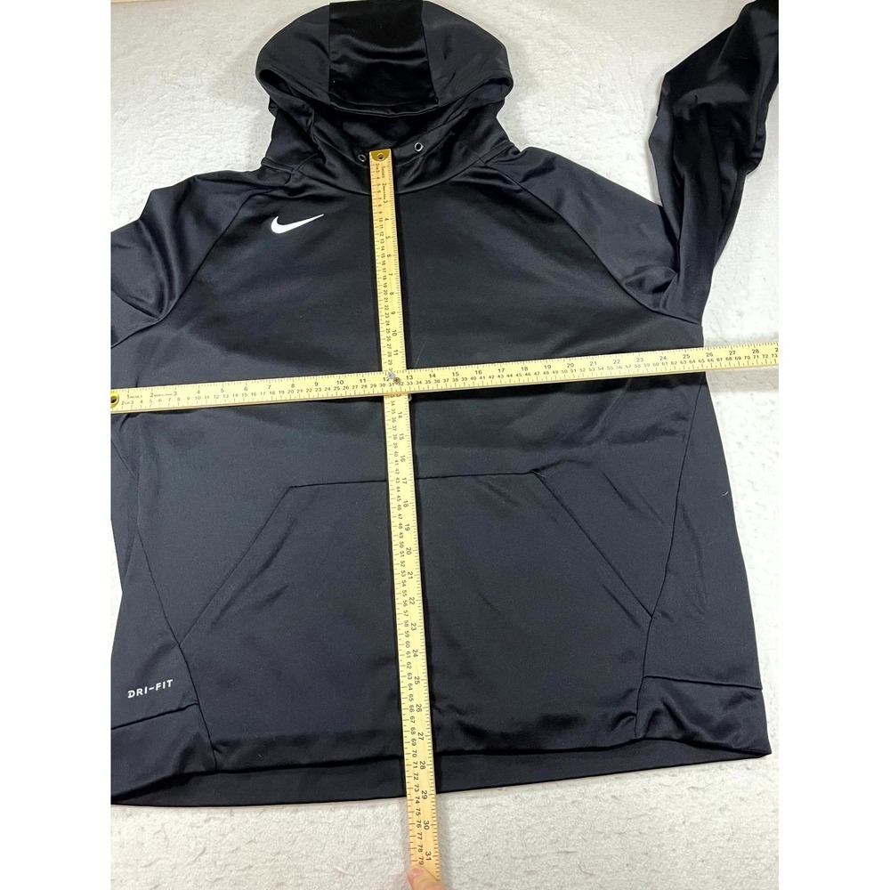 Nike Dri Fit Hoodie Mens 2XL Black Fleece Lined Raglan Sleeve Pullover Thermal - Picture 6 of 11